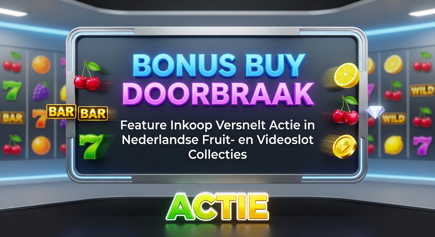 Schermafbeelding van een Bonus Buy knop in een populair Nederlands videoslot, met felgekleurde fruit-symbolen en een directe inkoopoptie voor bonusrondes