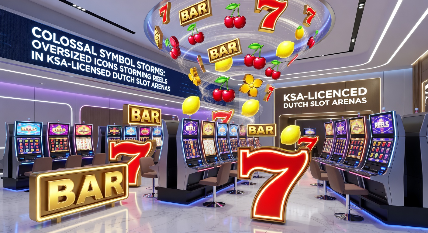 Dramatische close-up van een colossal symbool dat de rollen overneemt, met explosieve winlijnen en bonusmeters die oplichten in een Nederlands online casino interface
