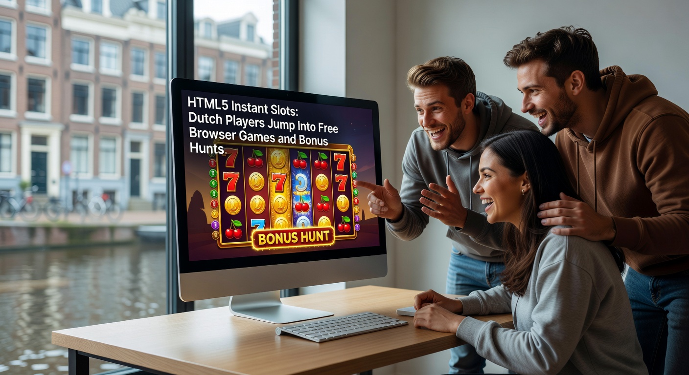 Schermafbeelding van een HTML5 instant slot met draaiende rollen in een browser, populair bij Nederlandse spelers die gratis demo's en bonusrondes verkennen