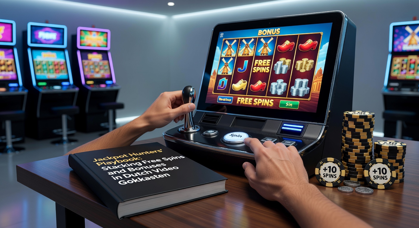 Grafische weergave van gestapelde bonuslagen in een video gokkast, met free spins, multipliers en een groeiende jackpot meter