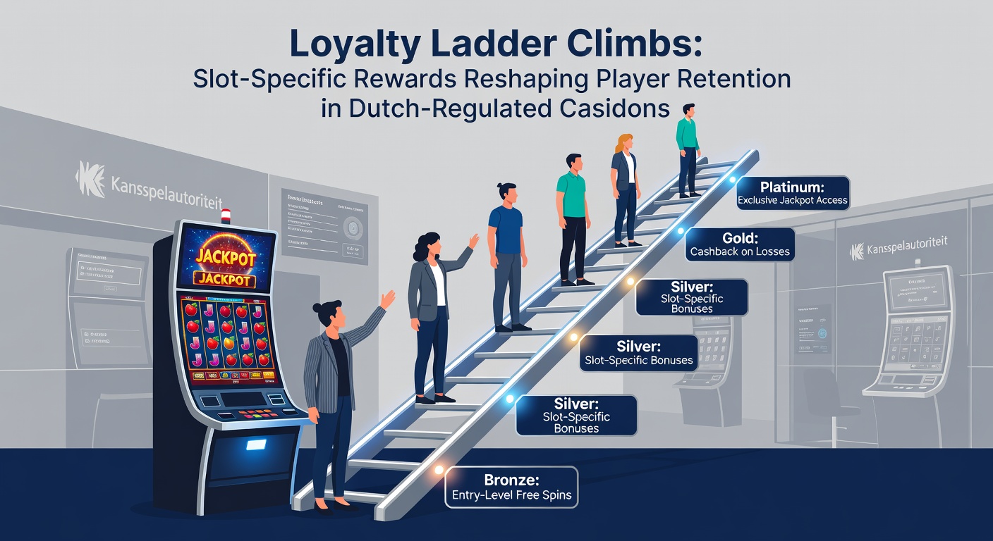 Spelerinterface met loyaalheidsladder en slot-specifieke bonus-aanbieding op een Nederlands casino-platform, illustrerend tier-progressie en beloningen