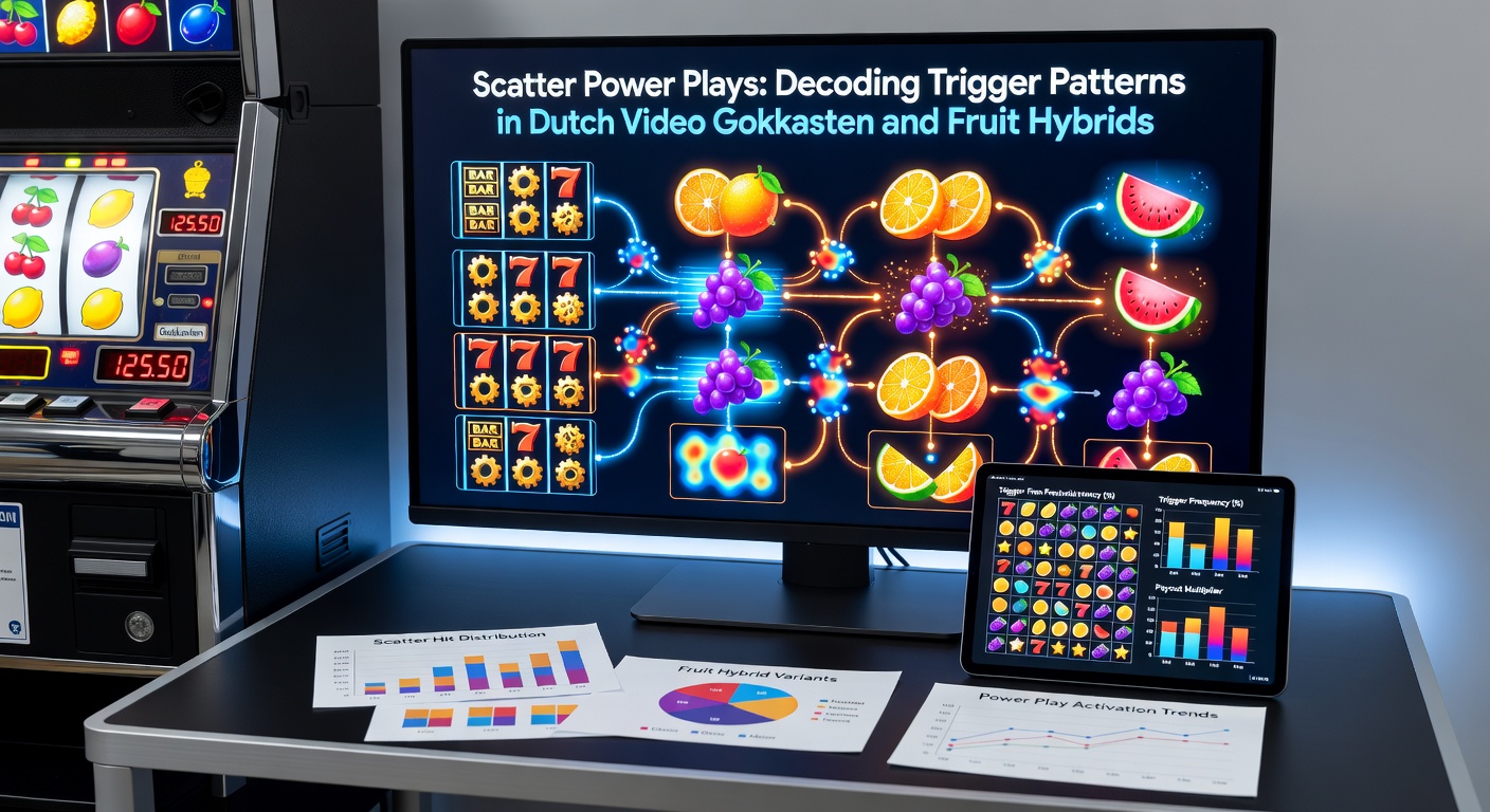 Voorbeeld van een scatter-trigger in een fruit hybride gokkast, met exploderende symbolen en bonusactivatie