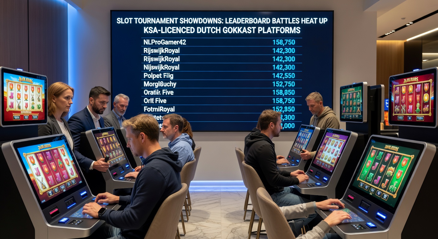 Dynamische leaderboard tijdens een intens slot toernooi op een Nederlands platform, met top spelers en groeiende prijzenpot