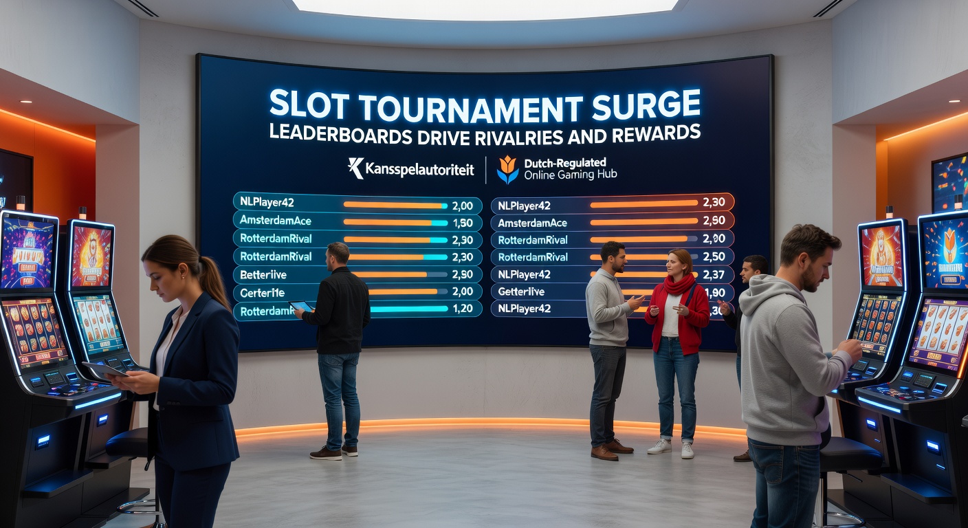 Close-up van een mobiel leaderboard tijdens een live slottoernooi, met Nederlandse spelers die strijden om de eerste plaats en cashprijzen