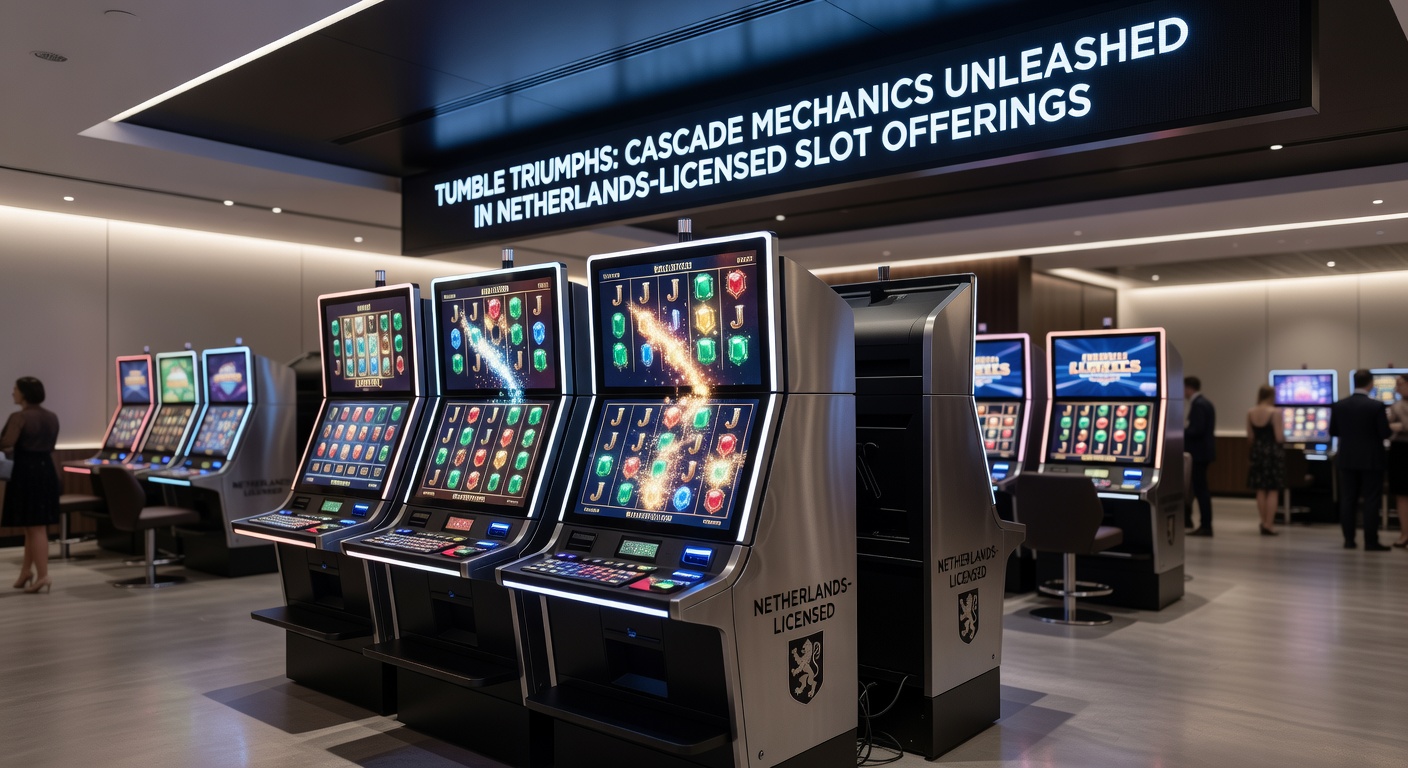 Dynamische cascade-animatie in een high-volatility Nederlandse slot, met multiplier-groei en vallende symbolen