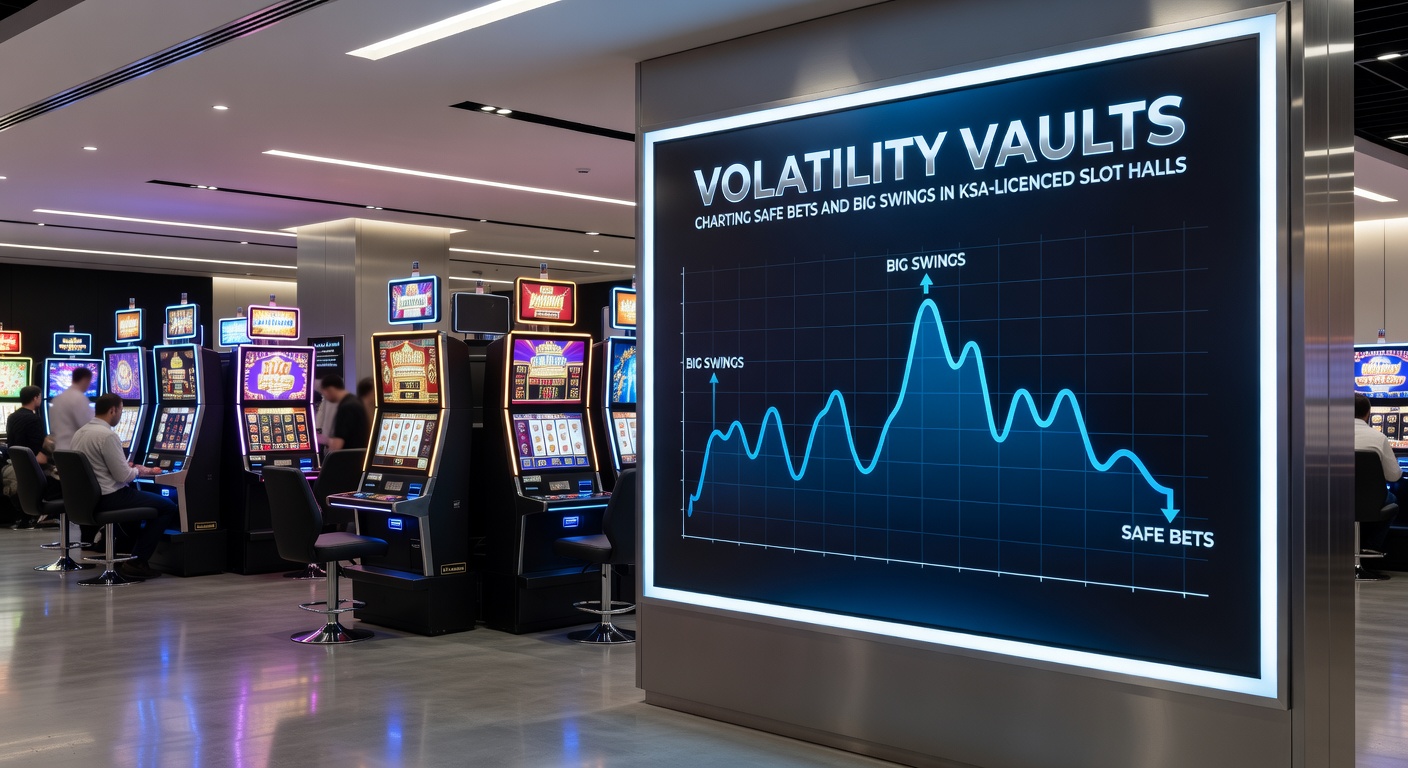 Voorbeeldscherm van een hoge volatiliteitsgokkast met een grote jackpotuitbetaling in een KSA-online casino
